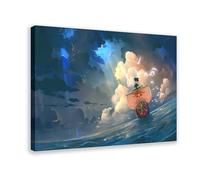 XZGTHYTYUY Stampa artistica da parete a tema anime One Piece Move The Ship, decorazione artistica da parete per soggiorno e camera da letto, 60 x 90 cm