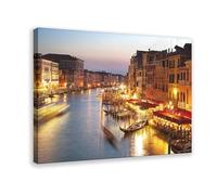XZGTHYTYUY Stampa artistica da parete su tela, motivo: Canal Grande, crociera sul fiume, paesaggio di Venezia, Italia, decorazione artistica da parete per soggiorno e camera da letto, 30 x 45 cm
