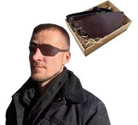 XzhixiangKing Comoda maschera per gli occhi in pelle PU, retro in pelle PU, con fibbia regolabile (sinistra marrone)