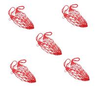 XzhixiangKing Portabottiglie di vino, borsa a rete in nylon per bottiglia d'acqua, supporto riutilizzabile per barattolo di vino, Rosso, 5 pz, Semplice