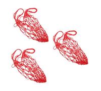 XzhixiangKing Portabottiglie di vino, borsa a rete in nylon per bottiglia d'acqua, supporto riutilizzabile per barattolo di vino, Rosso, 3 pz, Semplice