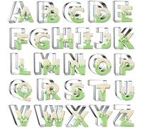 Xzhloym Formine per Biscotti a Forma di Lettera dell'Alfabeto, 7,6 cm, 26 Pezzi, in Acciaio Inox, Set di Formine per Biscotti, Pasta di Zucchero, Frutta, Strumenti per Compleanni, Natale, Capodanno