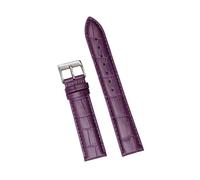 Xzhomfm Bracciale da orologio in pelle di mucca a stampato bambù traspirante e dolce per la pelle 12-24mm con fibbia a spillo, Viola, 16mm