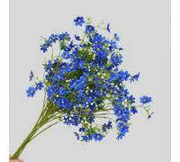 XZJMY 8 fasci di margherite artificiali in seta, resistenti ai raggi UV, steli alti 67 cm, fiori artificiali per matrimoni, vasi, casa, giardino, decorazione (blu)
