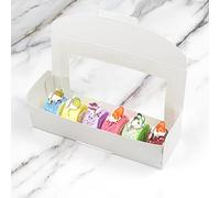 XZJMY Confezione da 20 scatole per biscotti con finestra, 22 x 7 x 5,1 cm, mini scatole per dolci, biscotti, fragole, dolcetti e pasticcini