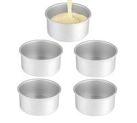 XZJMY Confezione da 5 teglie per torte da 10 cm, mini teglie rotonde in alluminio, utilizzate per riunioni di famiglia per cuocere mini pizza e quiche