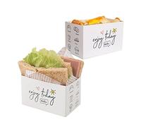 XZJMY Confezione da 50 contenitori di carta da asporto, mini scatole per hamburger, pane tostato, sandwich, hot dog, ciambelle, uova, waffle, contenitori per alimenti da asporto (L-A)