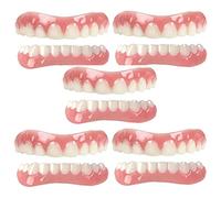 XZLZMD Faccette Estetiche Dentiere Provvisorie Colore Naturale - Superiori e Inferiori Snap On Comfort per Denti Difettosi - Uomini e Donne, 5 Paia