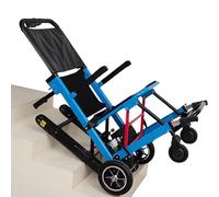 XZLZMYP Montascale Elettrico Cingolato Multifunzionale Saliscale Manuale su Sedia A Rotelle Carrello Montascale Elettrico per Anziani Disabili può Salire E Scendere Le Scale,Blu