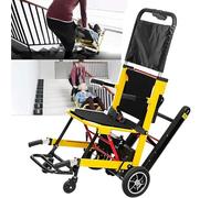 XZLZMYP Montascale Elettrico Cingolato Multifunzionale Saliscale Manuale su Sedia A Rotelle Carrello Montascale Elettrico per Anziani Disabili può Salire E Scendere Le Scale,Giallo
