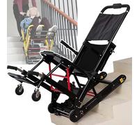 XZLZMYP Montascale Elettrico Cingolato Multifunzionale Saliscale Manuale su Sedia A Rotelle Carrello Montascale Elettrico per Anziani Disabili può Salire E Scendere Le Scale,Nero