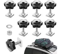 XZMCAT 8 Pezzi Viti T-Nut M6 x 35mm, Adattatore T-Nut con Dadi A Stella M6 e Rondelle, per Portapacchi, Portabiciclette e Barre da Tetto