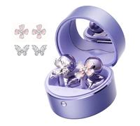 xzqioue Love - Auricolari wireless con custodia a specchio, Bluetooth 6.0 Open Ear a clip, graziosi auricolari a conduzione d'aria da donna, bassa latenza, vestibilità sicura per corsa e viaggio