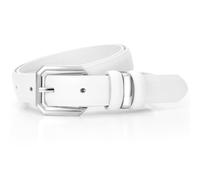 XZQTIVE Cintura in pelle da donna per pantaloni jeans, cintura nera da donna con fibbia in argento oro, bianco, L