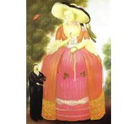 XZSFD NBGEA Fernando Botero Poster Stampe a colori Immagine astratta di arte murale《Autoritratto con Madame Pompadour》Quadro su tela per decorazioni domestiche 50x80cm senza cornice