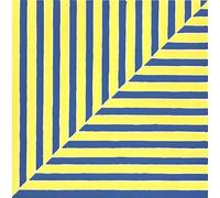 XZSFD NBGEA Frank Stella Poster Stampe astratte Colore Wall Art Exhibition Picture《Blu Giallo Change》Frank Stella Canvas Painting For Home Decor 40x40cm Senza cornice