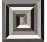 XZSFD NBGEA Frank Stella Poster Stampe astratte Immagine della mostra di arte murale a colori《Cambio grigio nero》Dipinto su tela Frank Stella per decorazioni per la casa 40x40 cm senza cornice