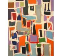 XZSFD NBGEA Frank Stella Poster Stampe astratte Immagine della mostra di arte murale a colori《Paesaggio del parco》Dipinto su tela di Frank Stella per decorazioni domestiche 40x50 cm senza cornice