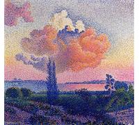 XZSFD NBGEA Henri Edmond Croce Poster Stampe astratte Immagine di arte murale a colori《La nuvola rosa》Henri Edmond Croce Tela Pittura per decorazioni per la casa 60x60cm senza cornice