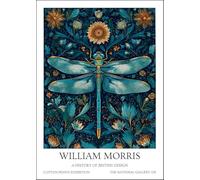 XZSFD NBGEA Poster di William Morris Mostra d'arte murale moderna Libellula blu di William Morris Stampe Pittura a colori su tela per arredamento 50x70cm Non cornice