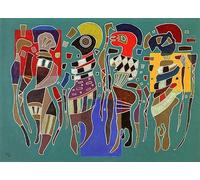 XZSFD NBGEA Wassily Kandinsky Poster Stampe A Colori Immagine Astratta Di Arte Della Parete《Quattro Figure》Wassily Kandinsky Pittura Su Tela Per Decorazioni Per La Casa 60x90cm Senza Cornice