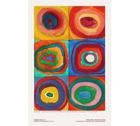 XZSFD NBGEA Wassily Kandinsky Poster Stampe a colori Immagine astratta di arte murale《Cerchio concentrico》Wassily Kandinsky Dipinto su tela per decorazioni per la casa 60x80cm senza cornice