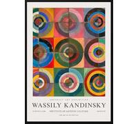 XZSFD NBGEA Wassily Kandinsky Poster Stampe a colori Immagine astratta di arte murale《Cerchio concentrico》Wassily Kandinsky Dipinto su tela per decorazioni per la casa 60x80cm senza cornice