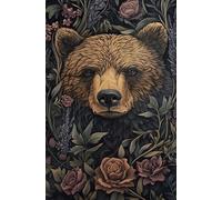 XZSFD NBGEA William Morris Poster Animale Stampe A Colori Immagine Astratta Di Arte Della Parete「Orso In Giardino》William Morris Dipinto Su Tela Per Home Decor 50x70cm Senza Cornice