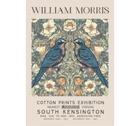 XZSFD NBGEA William Morris Poster Stampe a colori Quadro di arte murale moderna《Due uccelli e fiore di rosa》William Morris Dipinto su tela per decorazioni domestiche 30x50 cm senza cornice