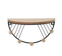 XZXCVN Scaffali da Parete Moderni Ventaglio, Mensole Galleggianti in Ferro e Legno Composito, Design Testurizzato, 25x12,5x14cm - Spazio di Stoccaggio Ampio, Ganci Multifunzionali, (Nera)