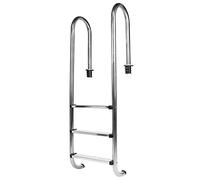 XZXCVN Scala Piscina 3 gradini in Acciaio Inox Resistente Antiscivolo Struttura Stabile e Fissaggio Sicuro per Piscine Private e Grandi con pedane Antiscivolo con Superficie zigrinata Uso