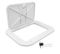 XZXCVN Trappe d’Accès Pont Bateau avec Couvercle, Porte de Compartiment ABS Résistante aux Chocs et Vieillissement, 278x378mm - sécurité avec Serrure, Installation Polyvalente, Usage (Bianca)