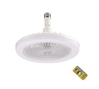 XZXCVN Ventilatore con Lampada a Sospensione E27, Aromaterapia, Luce Notturna Dimmable, Timer, Controllo Remoto - Design Moderno, 3 Velocità Ventola, Temperatura Colore Regolabile (Bianca)