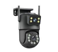 XZXXZSZ Telecamera di sicurezza, Telecamera WiFi da 3 MP for esterni, zoom 4X, tre lenti, doppio schermo, telecamera CCTV, monitoraggio automatico, protezione di sicurezza, sorveglianza(3MP NO CARD)
