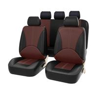 XZYNB Coprisedili Pelle Auto per Volkswagen Tiguan 2009-2012 2013 2014 2015 2016, 9 Pezzi Protezioni Sedili Impermeabili Traspiranti Tutte Stagioni,Black+Brown