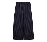 Y-3 - Pinstripe Refined Wool Wide Leg Pants - - Trousers - Uomo - Nero - M