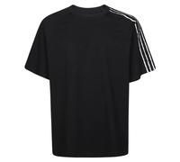 Y-3 - Raw Edge 3-Stripes Short Sleeve Tee - - Tops - Uomo - Nero - M