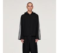 Y-3 Top con cappuccio a 3 strisce Black L