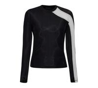 Y-3, ,Tops ,Donna ,Nero ,S Mesh Fitted Longsleeve Tee