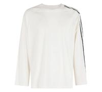 Y-3, ,Tops ,Uomo ,Bianco ,L Raw Edge 3-Stripes Long Sleeve Tee
