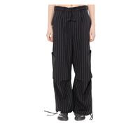 Y-3, ,Trousers ,Donna ,Nero ,S Pinstripe UT Straight Leg Pants