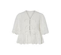 YAS - Top in pizzo di cotone bianco allacciato sul davanti 44