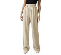 Y.A.S Yasflaxy HW Linen-Pantaloni Noos Tessuto, Betulla, L Donna