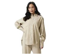 Y.A.S Yasflaxy LS Linen-Maglietta Noos Camicia a Maniche Lunghe, Betulla, XL Donna