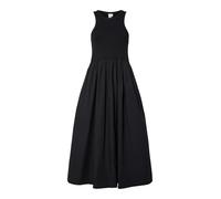 YAS - Vestito lungo ibrido in jersey e cotone nero con scollo a vogatore S
