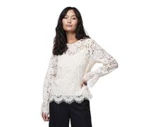 Y.A.S Yasperla LS Lace Top S. Noos Camicia da Donna, Bianco e Grigio, XS