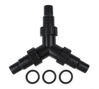 Y - Distributore per pompa da laghetto con controllo della valvola, flusso d'acqua regolabile, connettore per tubo da 20 mm o 25 mm, robusto materiale plastico di colore nero, ideale per laghetti Koi