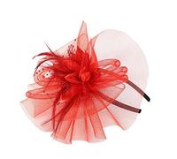Y Pen Nastri Mesh Donne Cappello e Piume Moda Matrimonio Fascinator N Party Caps 47 Donna, Rosso, Taglia unica