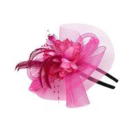 Y Pen Nastri Mesh Donne Cappello e Piume Moda Matrimonio Fascinator N Party Caps Cappelli Uomo Cappelli e Berretti, Rosa acceso, Taglia unica