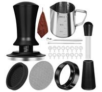 Y-Step Set di accessori da barista da 58 mm, set da 25 pezzi, con anello dosatore da 58 mm, schermo a disco da 58 mm, panno barista, strumento WDT per il caffè, tappetino per il latte